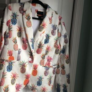 JCrew multicolored, pineapple blazer
